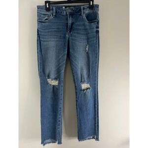 KUT from the Kloth Distressed Raw Hem Straight Leg Jeans‎ Blue Size 4 KP0937MA4
